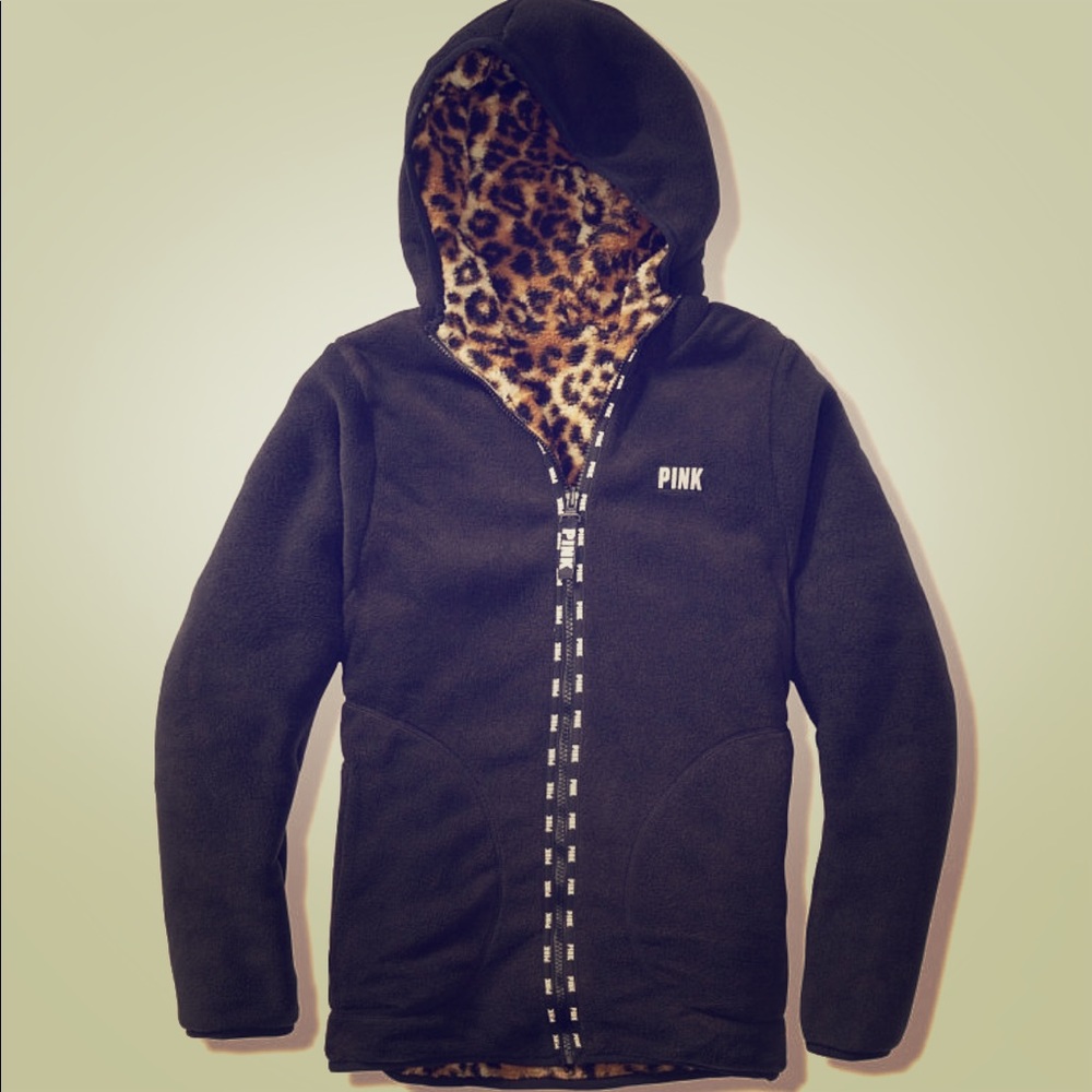 Vs pink Sherpa reversible hoodie. Brand new